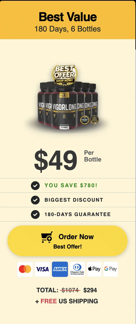 Buy VigorLong 6 bottles best value